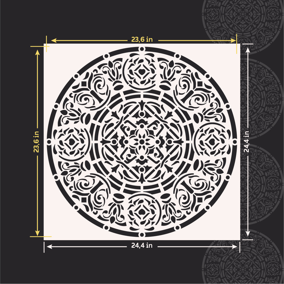 Round patterns - a new aesthetic of decorative plaster with a stencil DFA 0.3-1 mm (С00116)