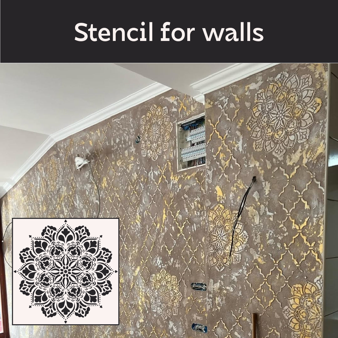 Luxury Pattern for Walls - Inspirational DFA Stencil 0.3-1mm (C00117), 1mm - Under Plaster