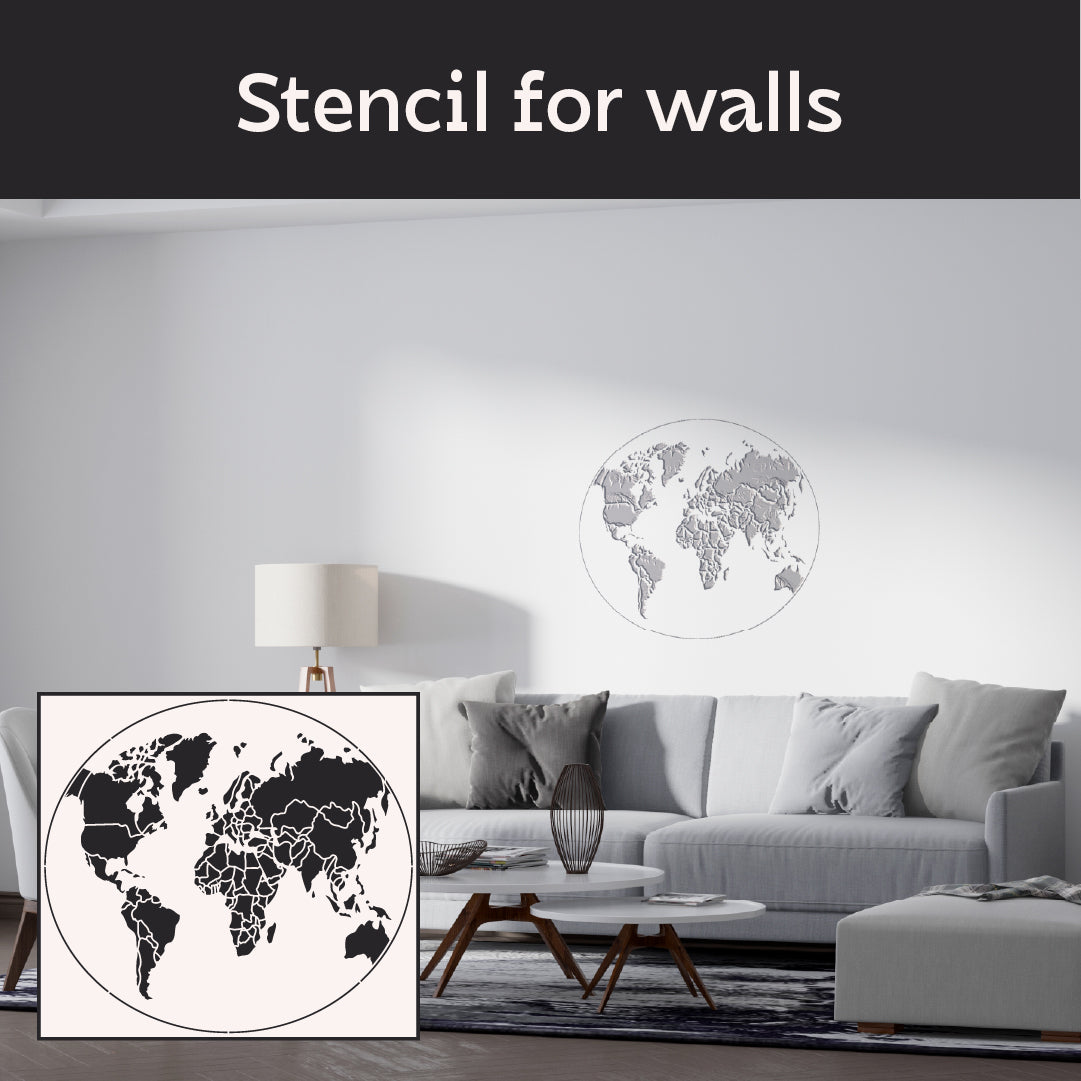 DFA Globe stencil for creating a unique wall design 0.3-1 mm (С00135)