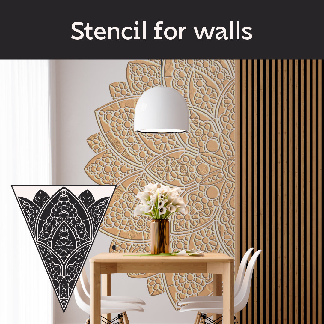 Create a unique design with the DFA Mandala stencil for plaster and paint 0.3-1 mm (С00136)
