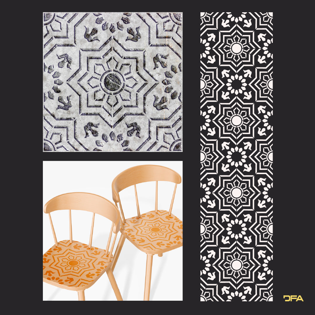 Stencil DFA Square pattern, for plaster and paint 0.3-1mm (K00103)