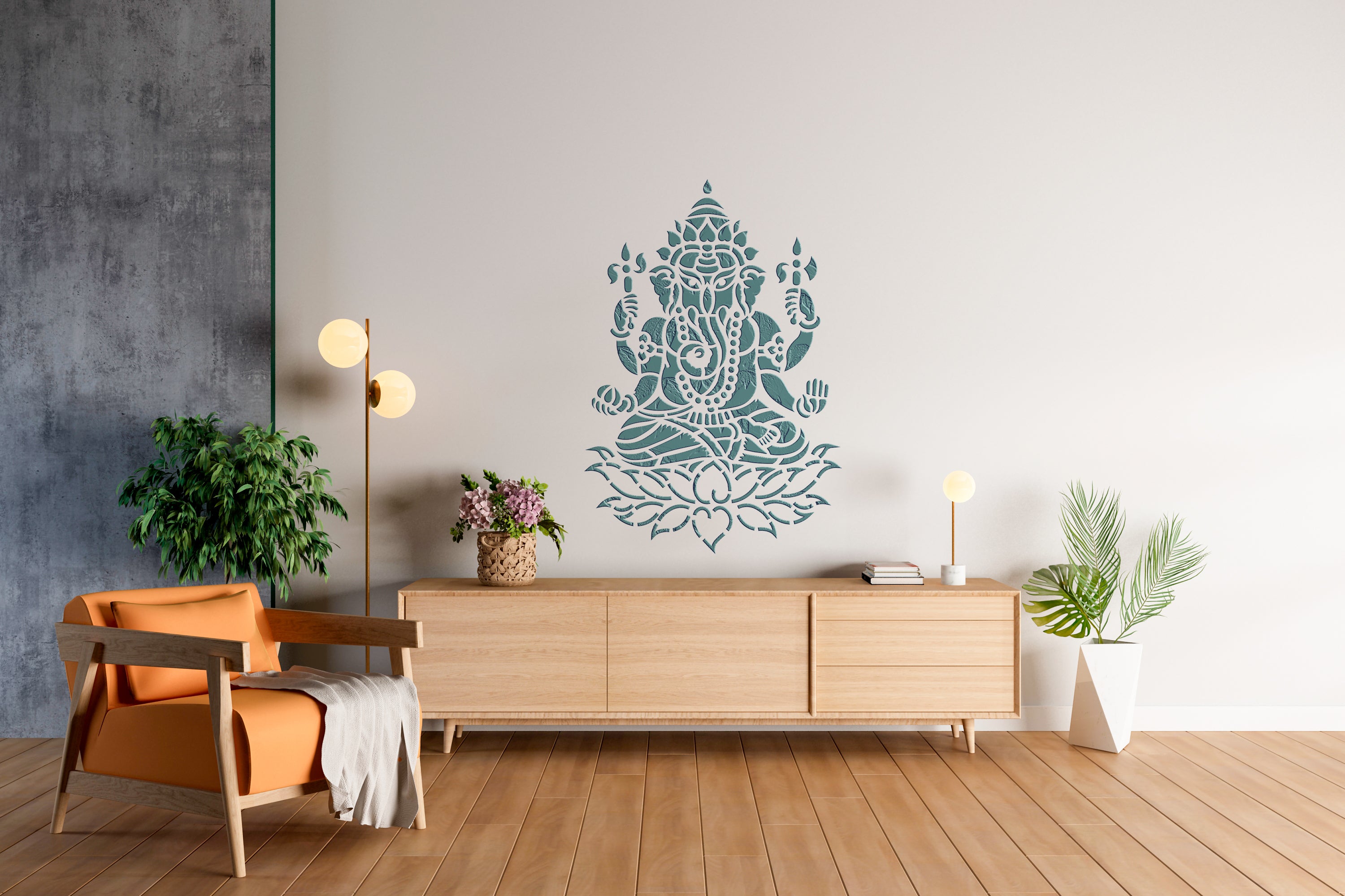 Stencil DFA Ganesha for plaster and paint 0.3-1mm (X00110)