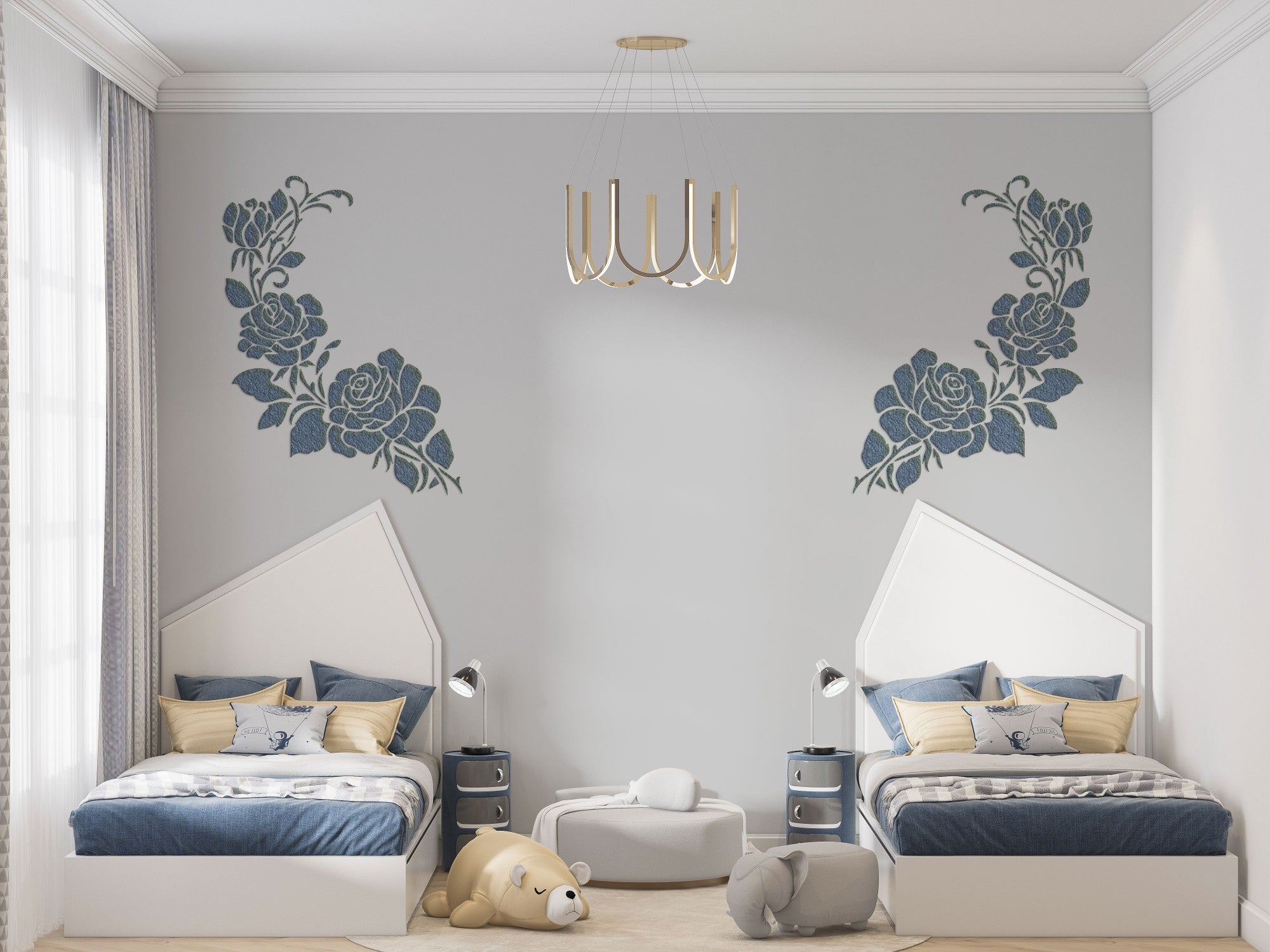 Stencil DFA for decoration Nature Flowers for plaster and paint 0.3-1mm (Р00087)