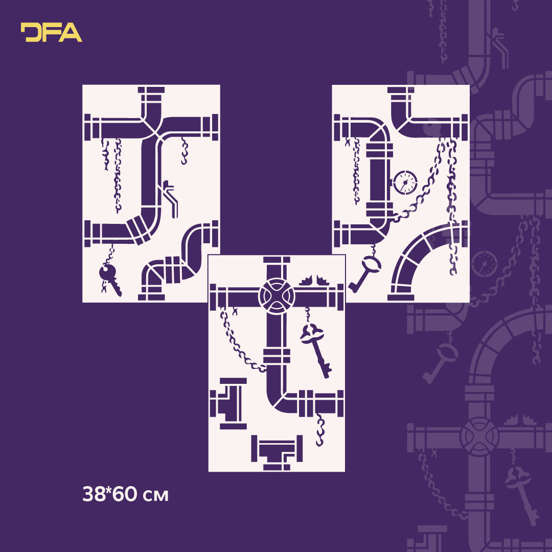 Reusable stencil DFA for decorative plaster Loft 23 (L00032)