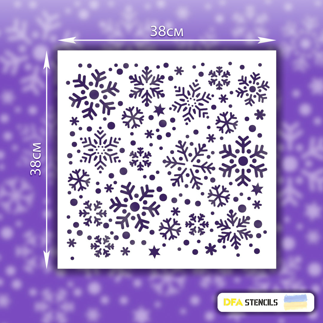 Stencil DFA reusable for plaster and paint 0.3-1mm Snowflakes (E00026)