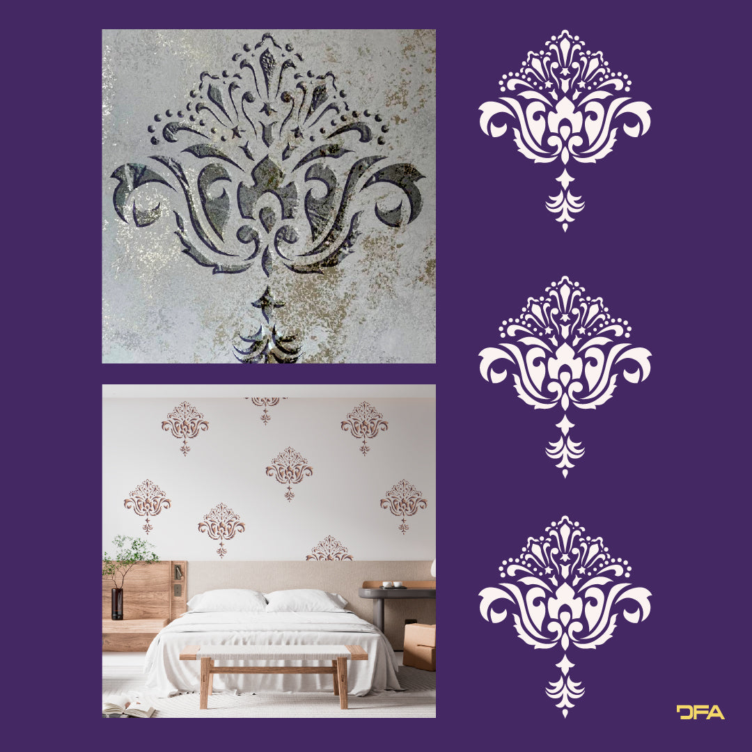 Reusable stencil DFA Damascus, for plaster 0.3-1mm (D00055)