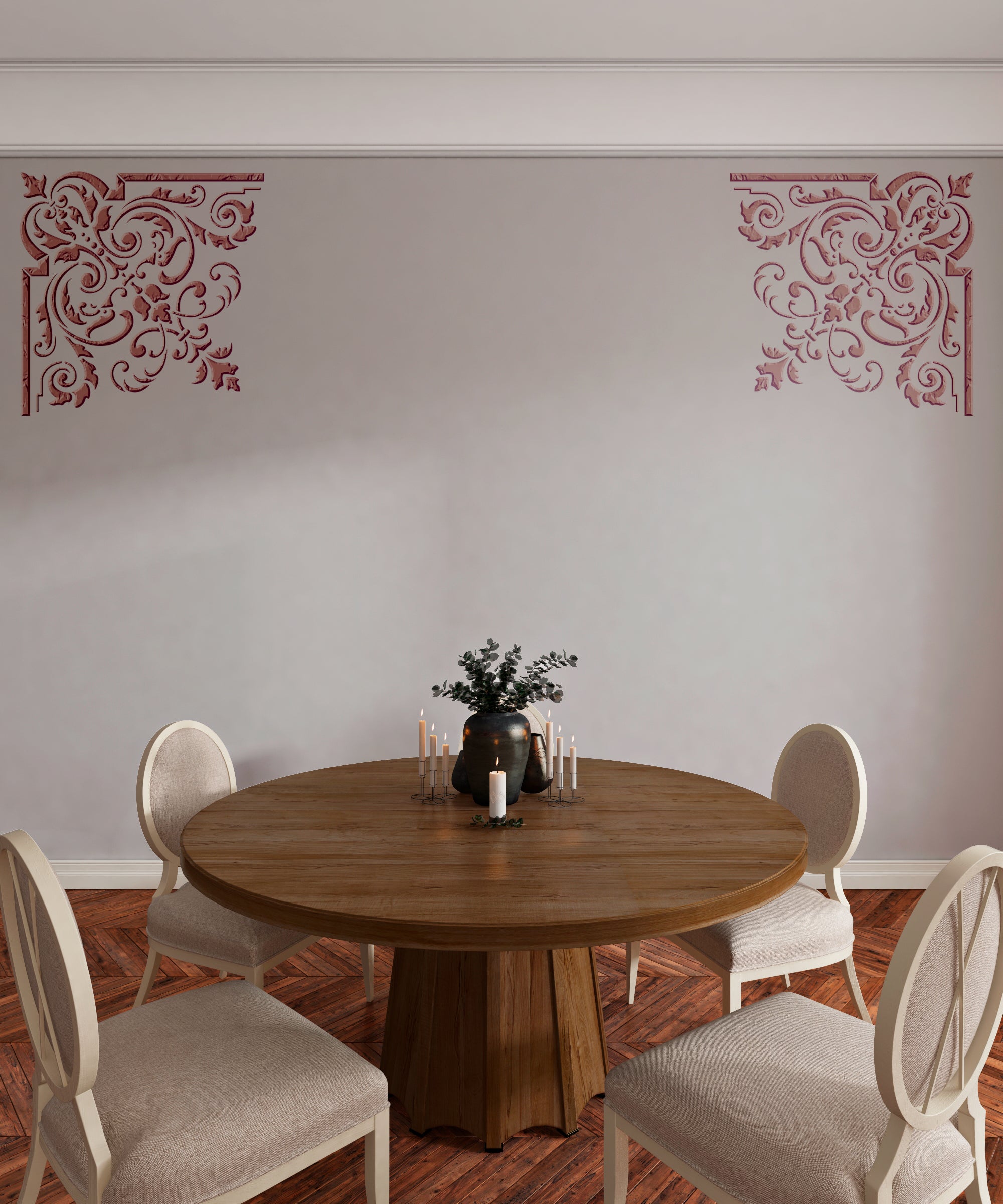 Reusable stencil DFA for decorative plaster and paint Oriental pattern 0.3-1mm (V00062)
