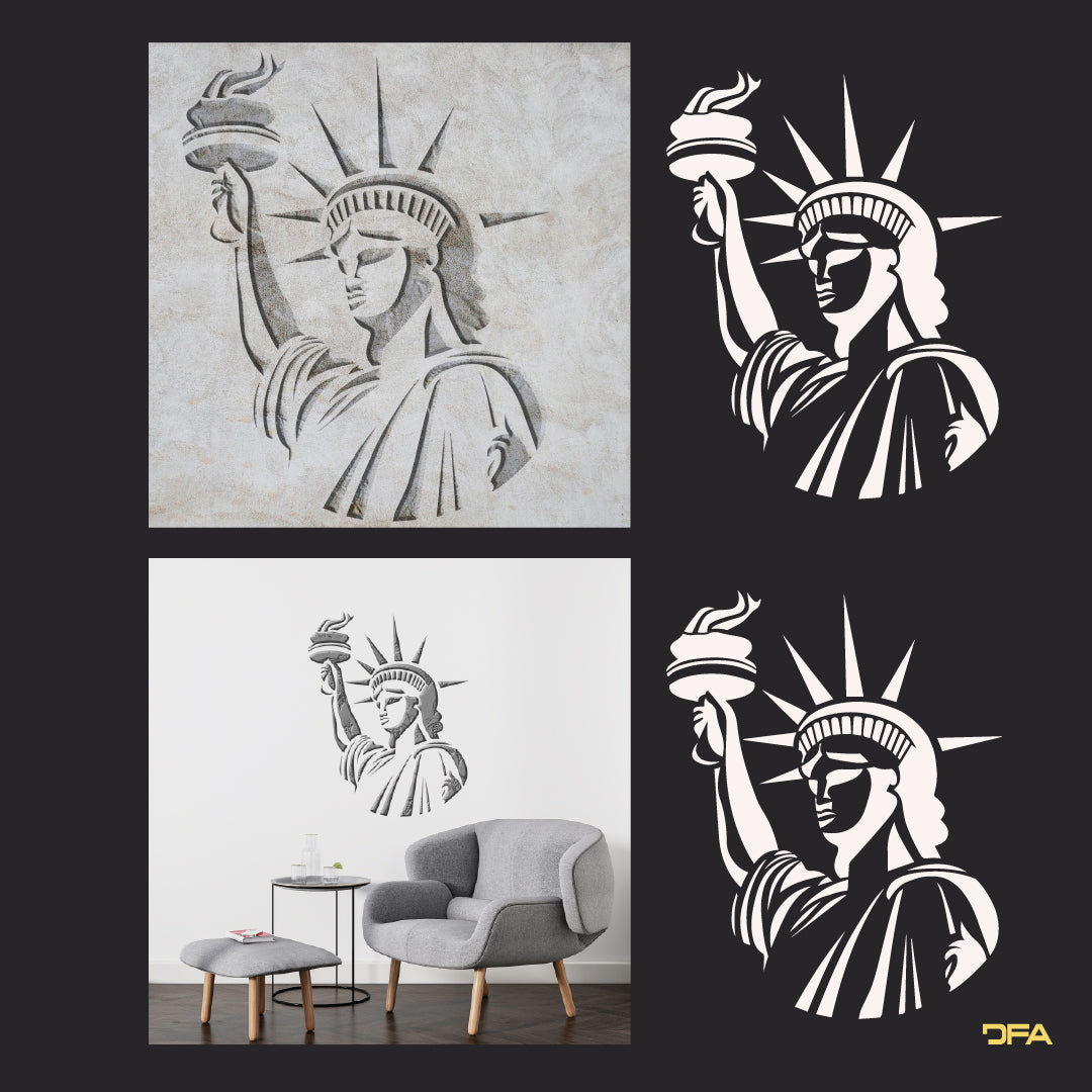 Stencil DFA Statue of Liberty for plaster and paint 0.3-1mm (X00099)