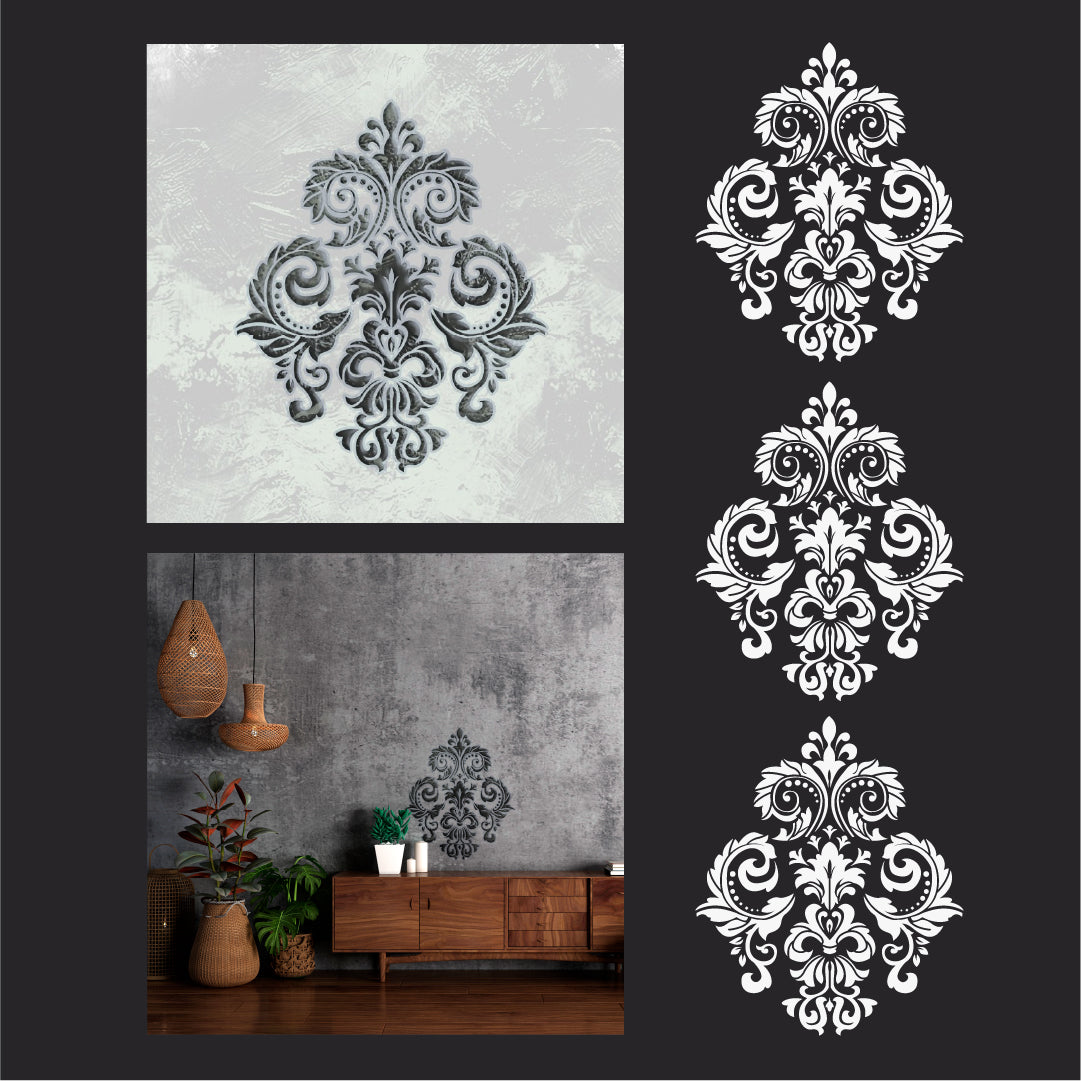 Professional stencil DFA Damascus for stylish wall decoration 0.3-1 mm (D00073)