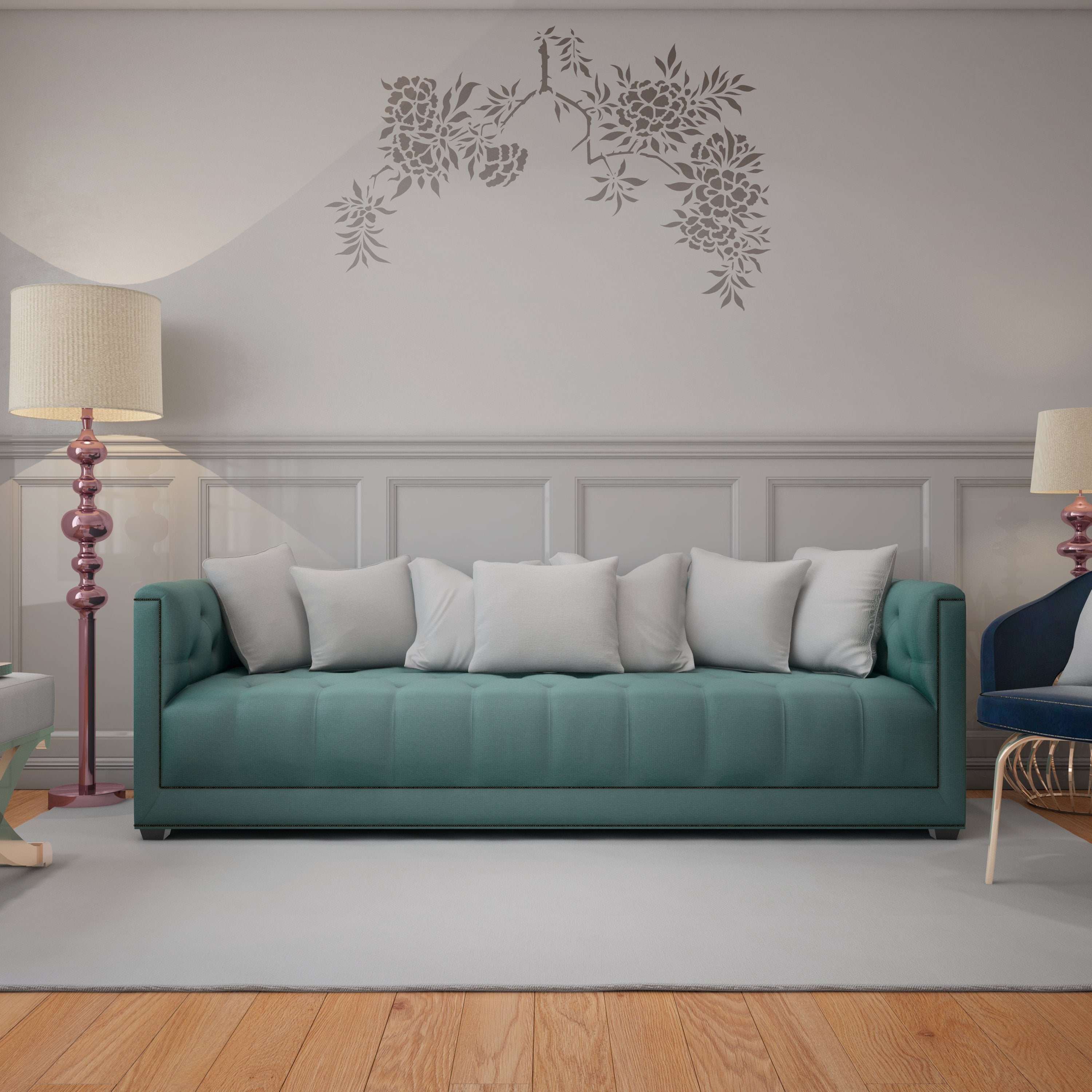 Stencil DFA for walls azalea flower for plaster and paint 0.3-1mm (P00130)