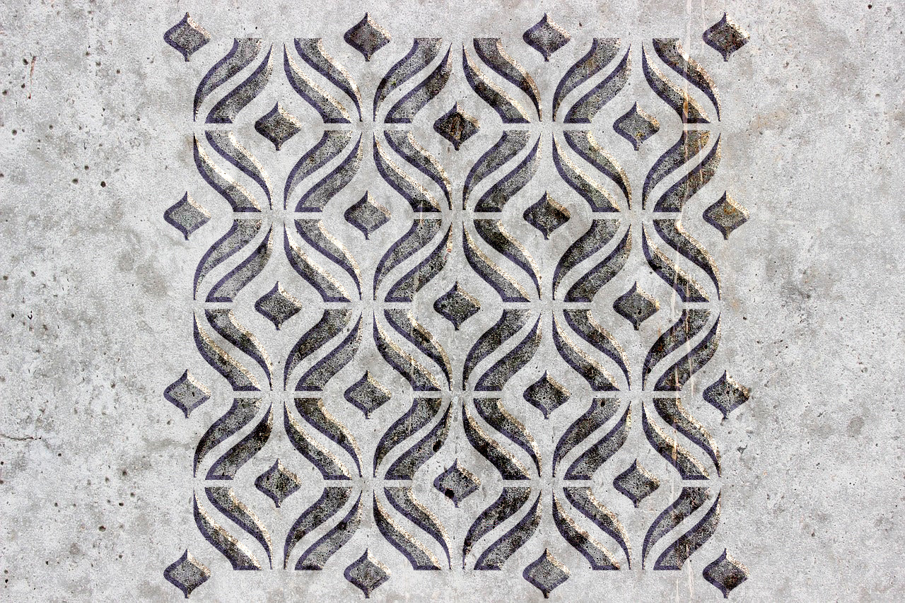Reusable stencil DFA for decorative plaster and paint Oriental pattern 0.3-1mm (V00069)
