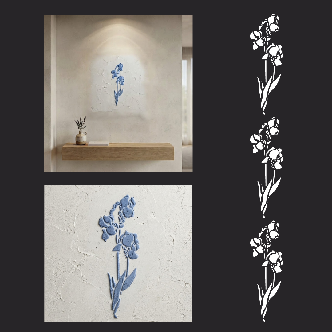 DFA "Flower" Stencil for Decoupage on Interior Decor Items (P00207)