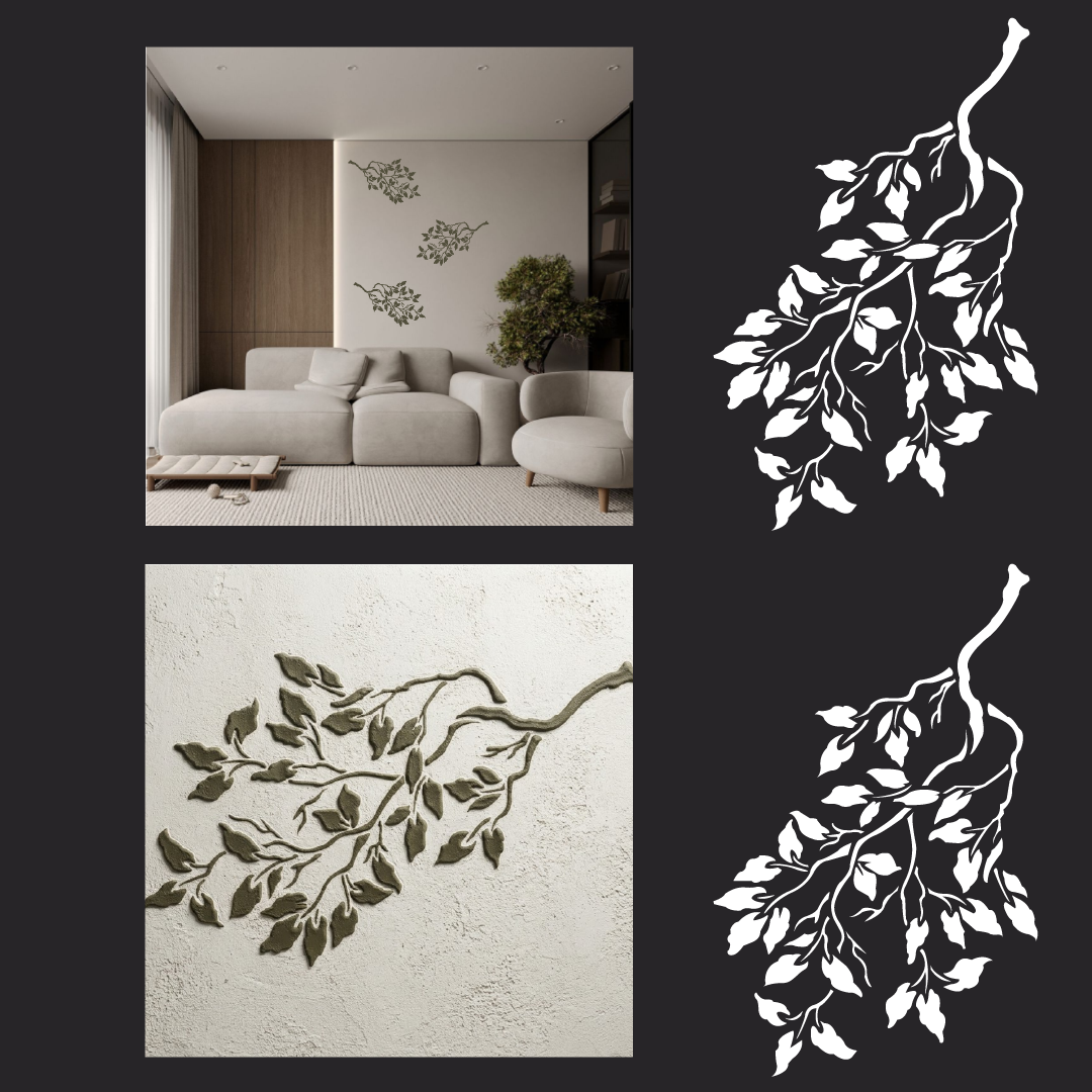 DFA Reusable Stencil "Nature" for Plaster and Paint 0.3–1 mm (P00197)