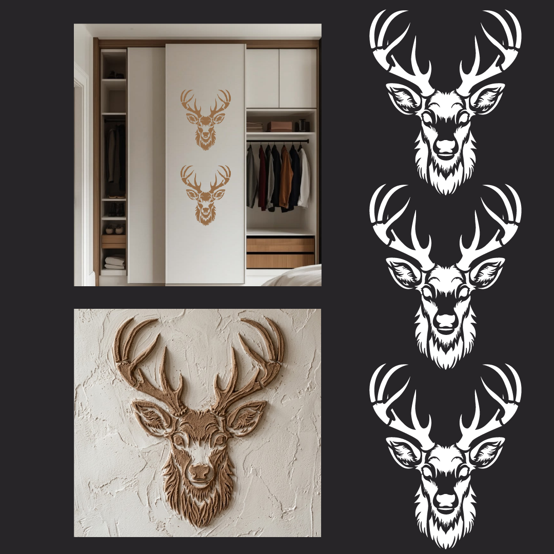DFA "Deer" Stencil β add a sense of lightness to your interior. Thickness: 0.3β1 mm (J00081)
