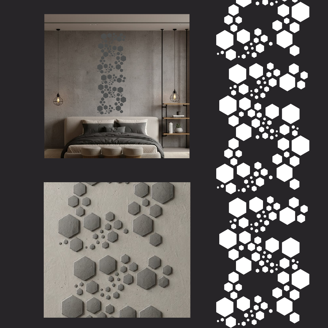 Create modern art decor with the DFA Loft stencil (0.3β1 mm, L00067)