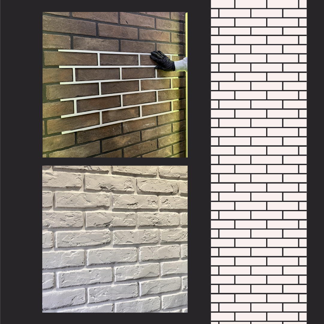 Stencil DFA Facade Bricks 4mm reusable for decorative plaster 39*78 6x25 + as a gift curb and separate brick 25x6.5 (F00003)