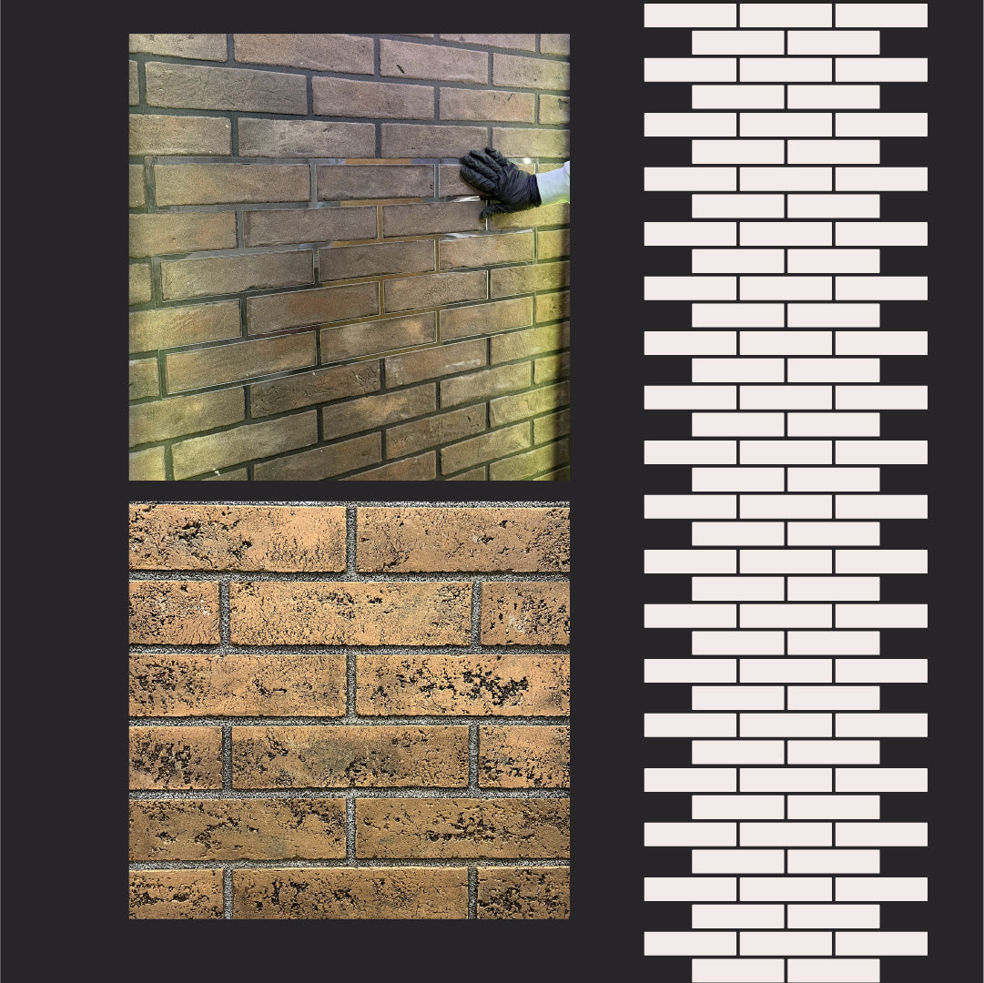 Stencil DFA Facade Bricks 2mm reusable for decorative plaster 39*78 6x25 + as a gift border and separate brick 25x6.5 (F00002)