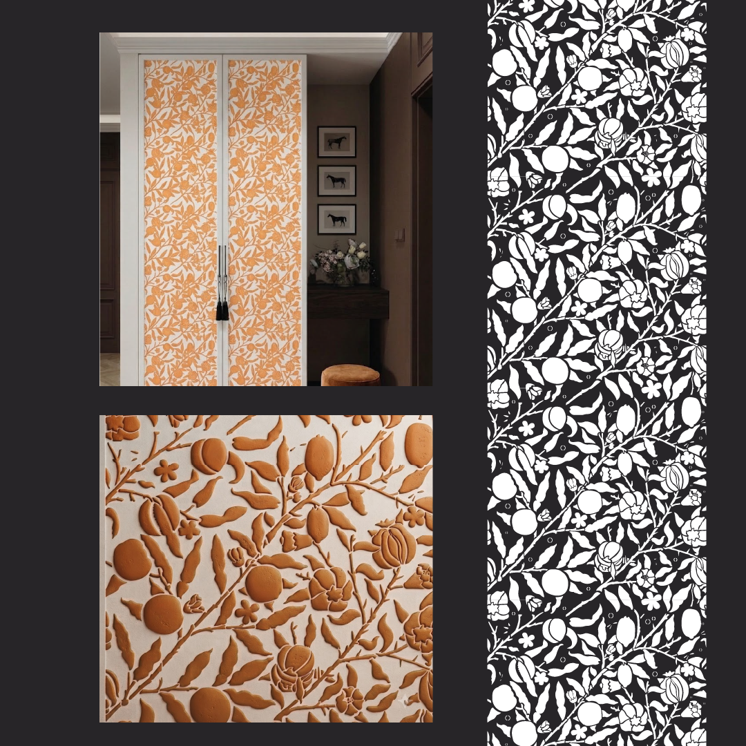 DFA Reusable Stencil "Nature" for Plaster and Paint 0.3–1 mm – William Morris Collection (P00182)