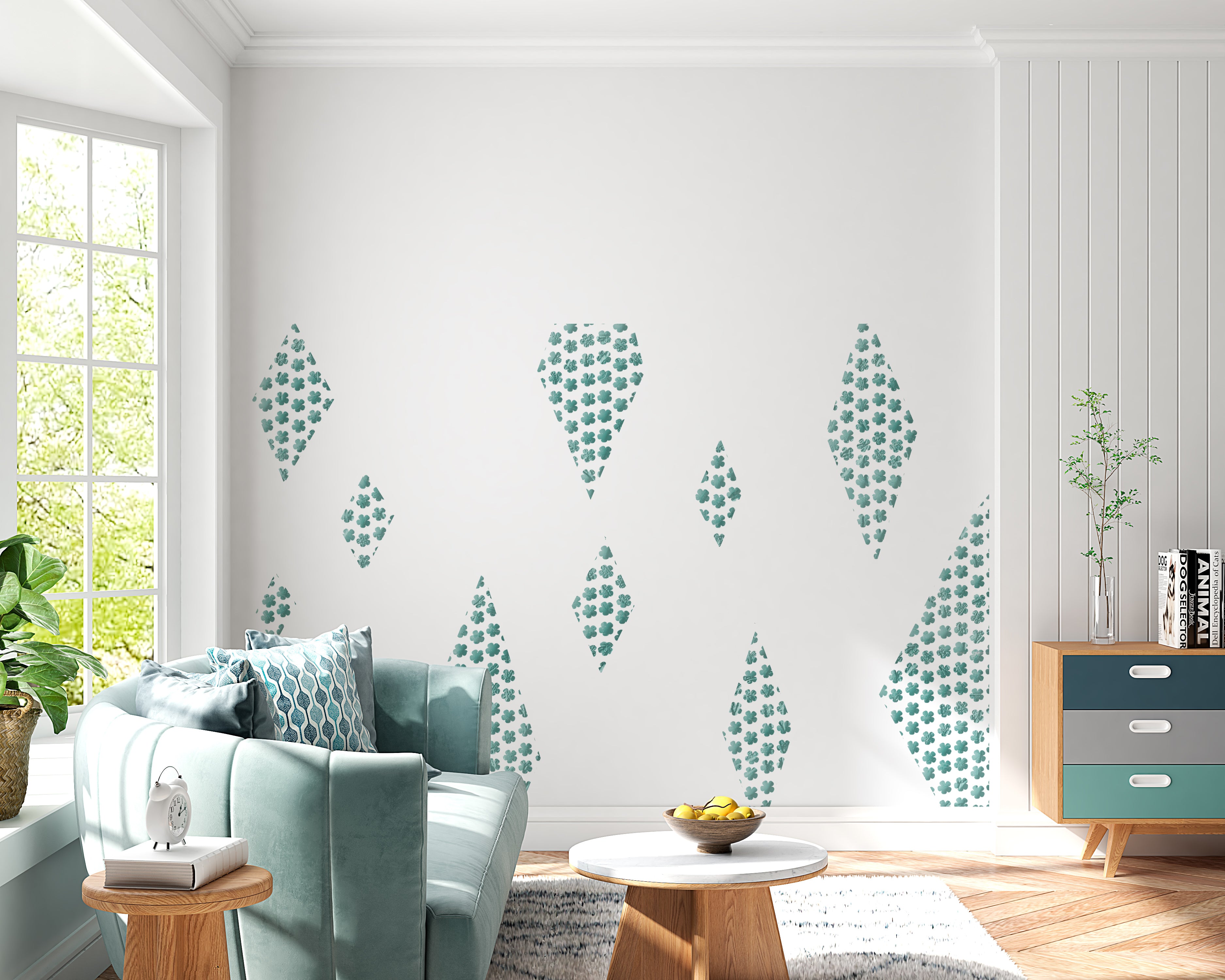 Spring mood in the children's room - DFA stencil floral ornament 0.3-1 mm (E00086)