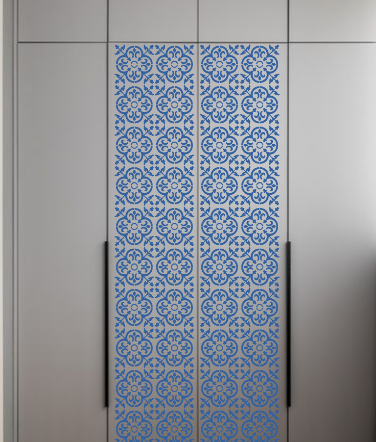 Square Patterns for Vibrant Interiors: DFA 0.3–1 mm Decorative Stencil (K00139)