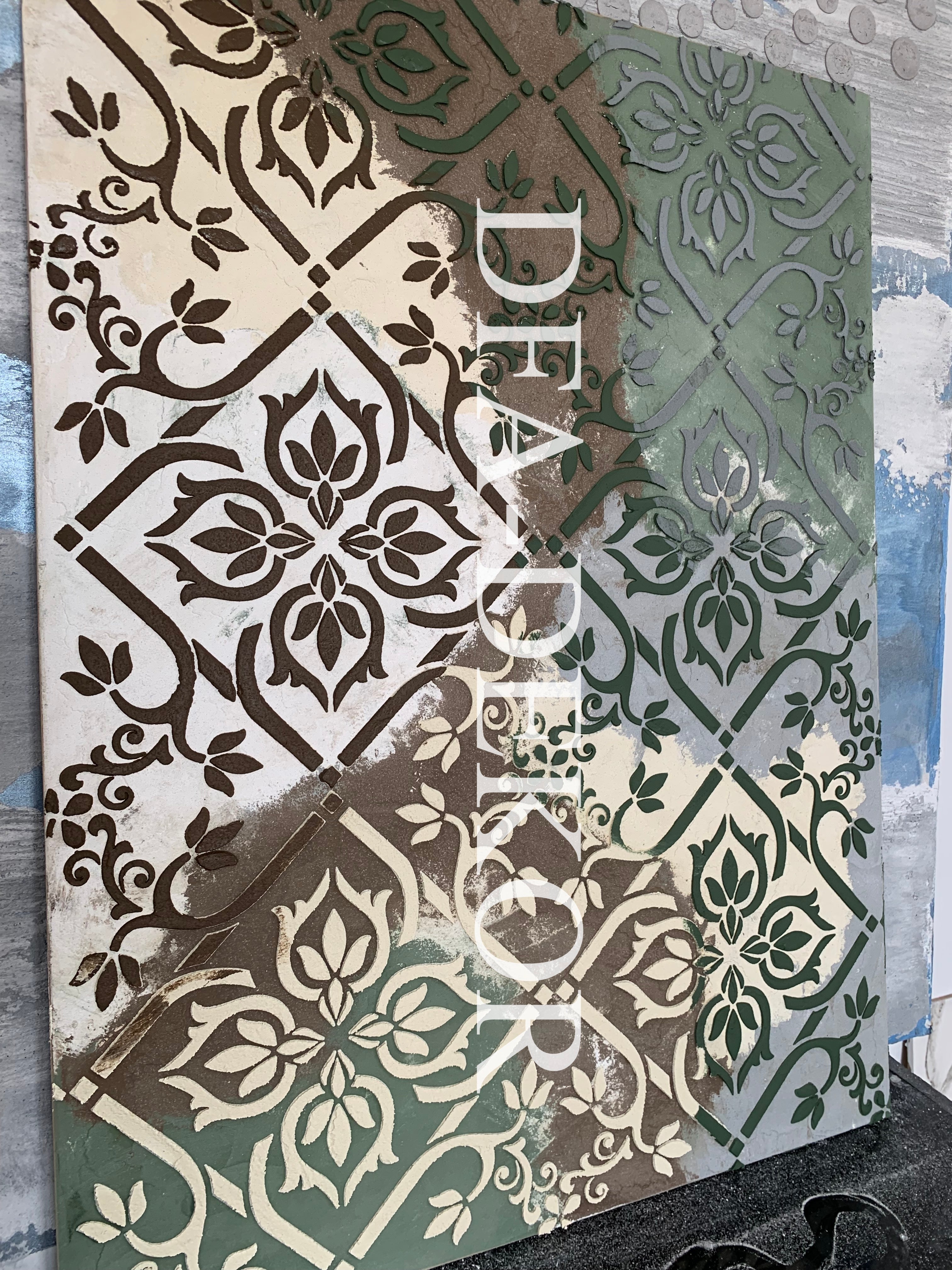 Stencil for decoration DFA square pattern, for putty and paint, 0.3-1mm (K00020)
