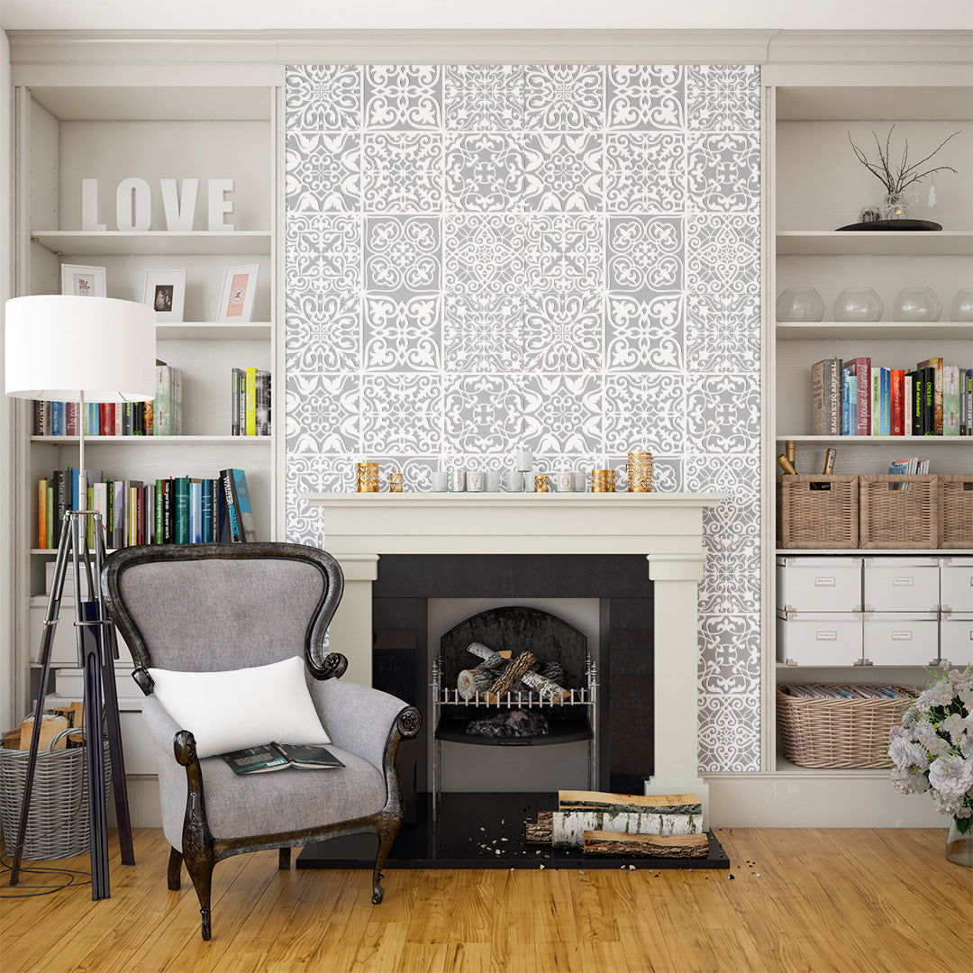 Trendy square ornaments - stencil DFA for decorative plaster and paint 0.3-1 mm (K00006)