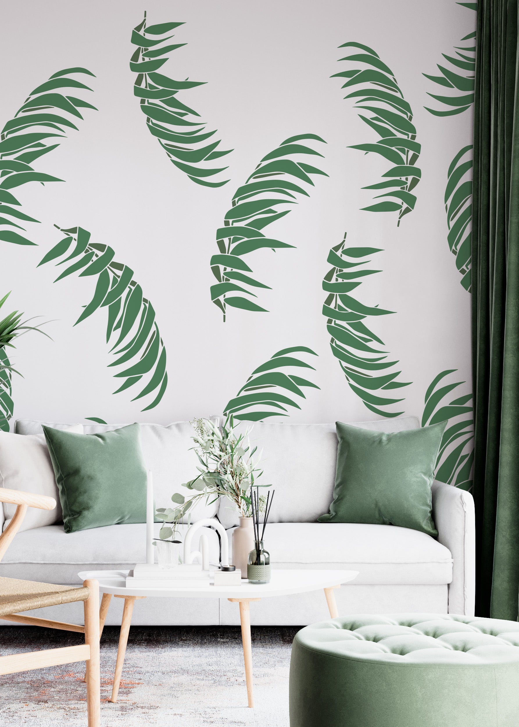 Stencil DFA for decoration Nature Palm leaf for plaster and paint 0.3-1mm (Р00099)
