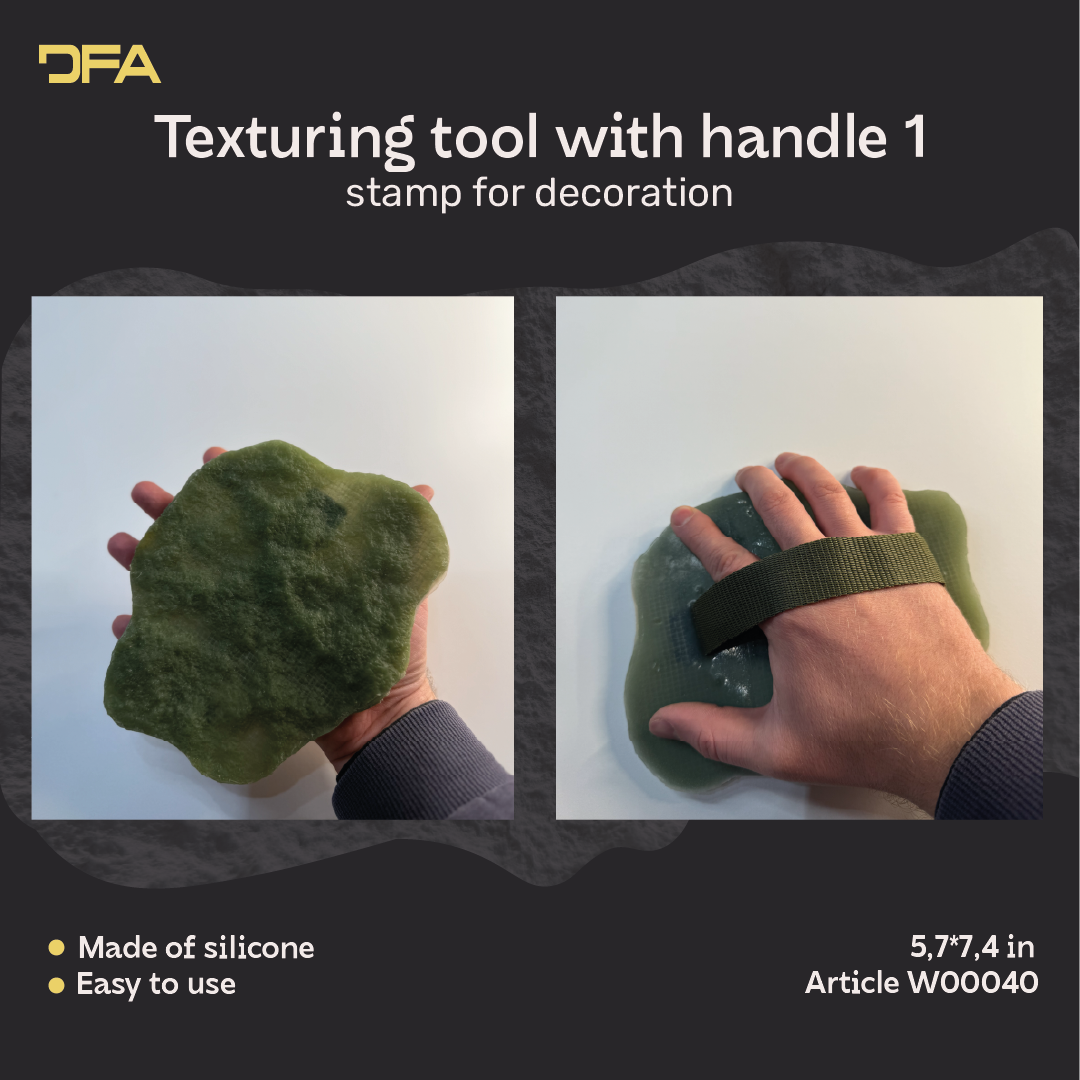 Silicone impression/stamp for decoration DFA Paint brush with handle green 1 thickness 12 mm (W00040)