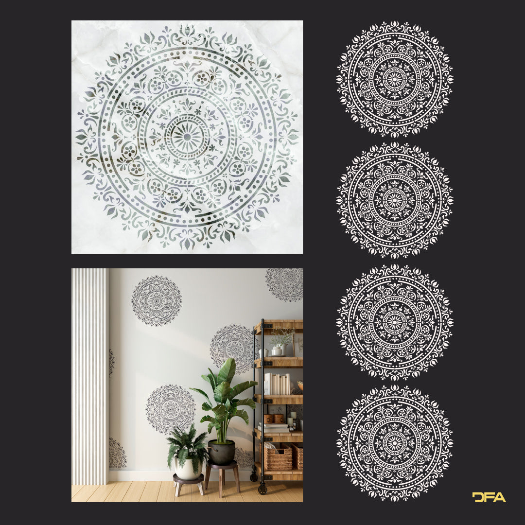 Stencil DFA reusable Round pattern for plaster and paint 0.3-1 mm (С00108), 1mm - For plaster