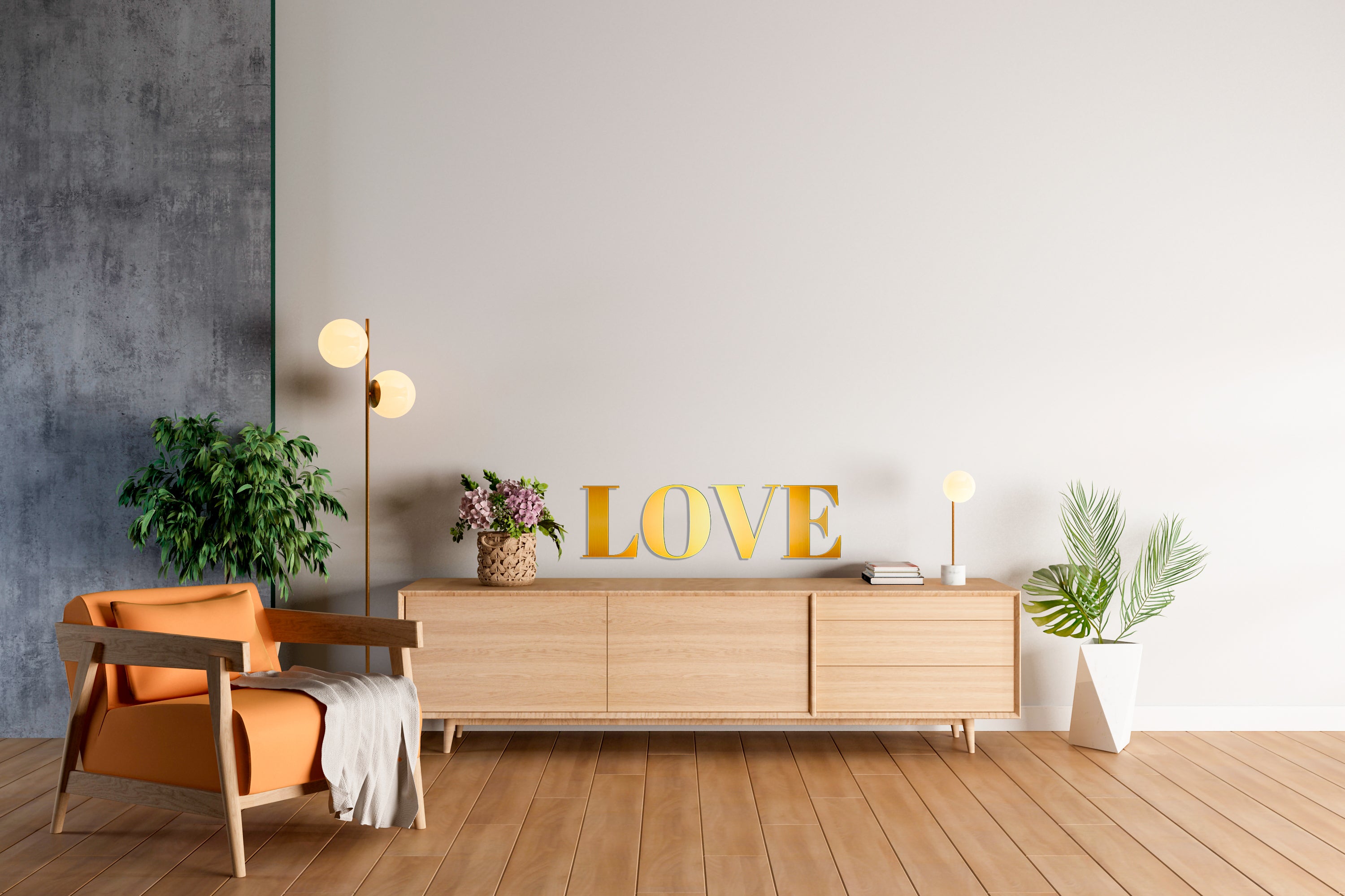 Stylish accent LOVE: DFA mirror decor for modern interior (YA00019)