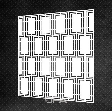 Easy application of geometric patterns with the stencil DFA Geometry for paint and plaster 0.3-1 mm (G00021)