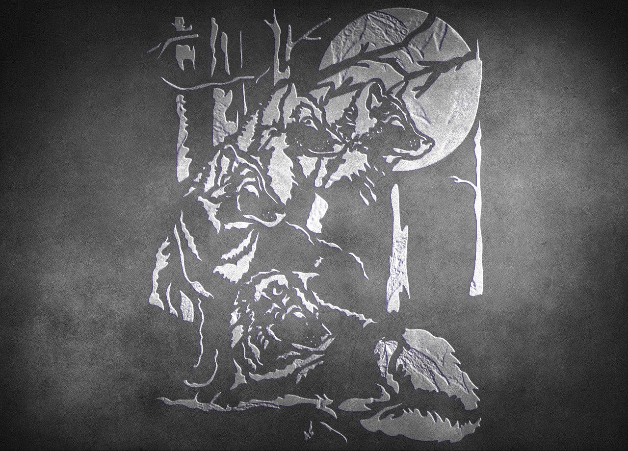 Stencil Wolves DFA animals for walls for plaster and paint 0.3-1mm (J00042)