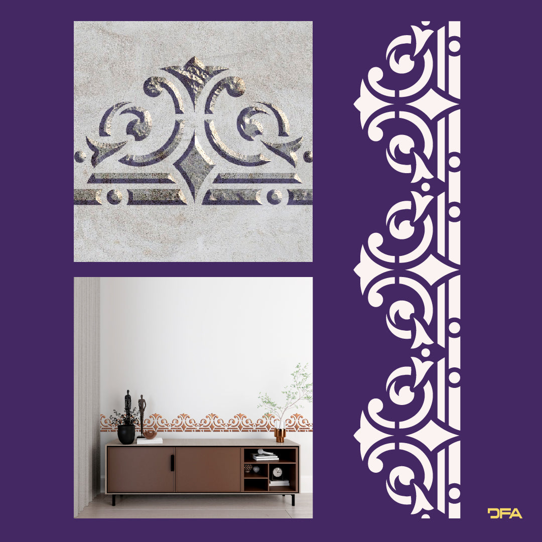 Stencil reusable DFA Border for plaster and paint 0.3-1 mm (B00078)