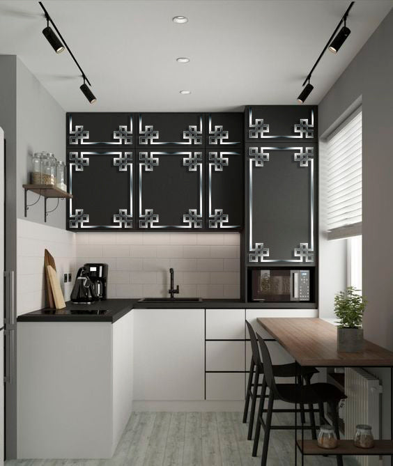 DFA Mirror Decor Corner Pattern - Visual Space Expansion and Style 2pcs/4pcs (YA00035)