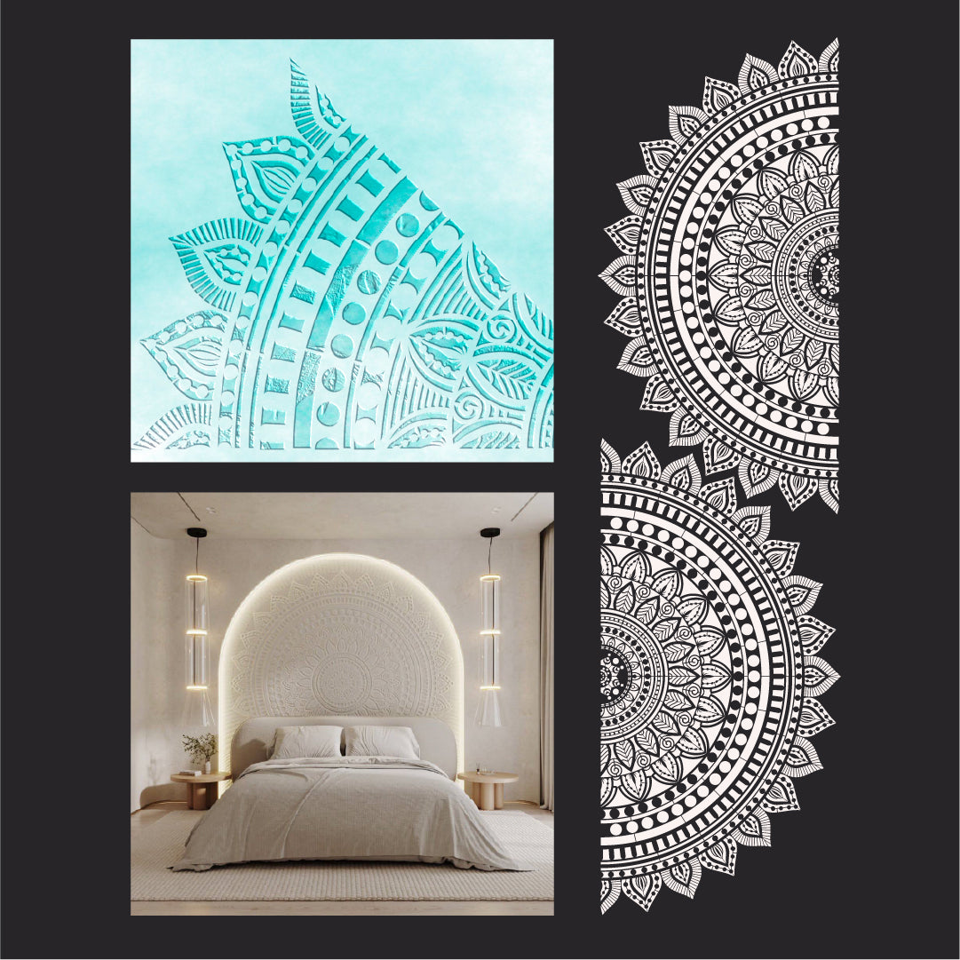 Elegant stencil DFA Mandala - round pattern for a stylish interior 0.3-1 mm (С00134)