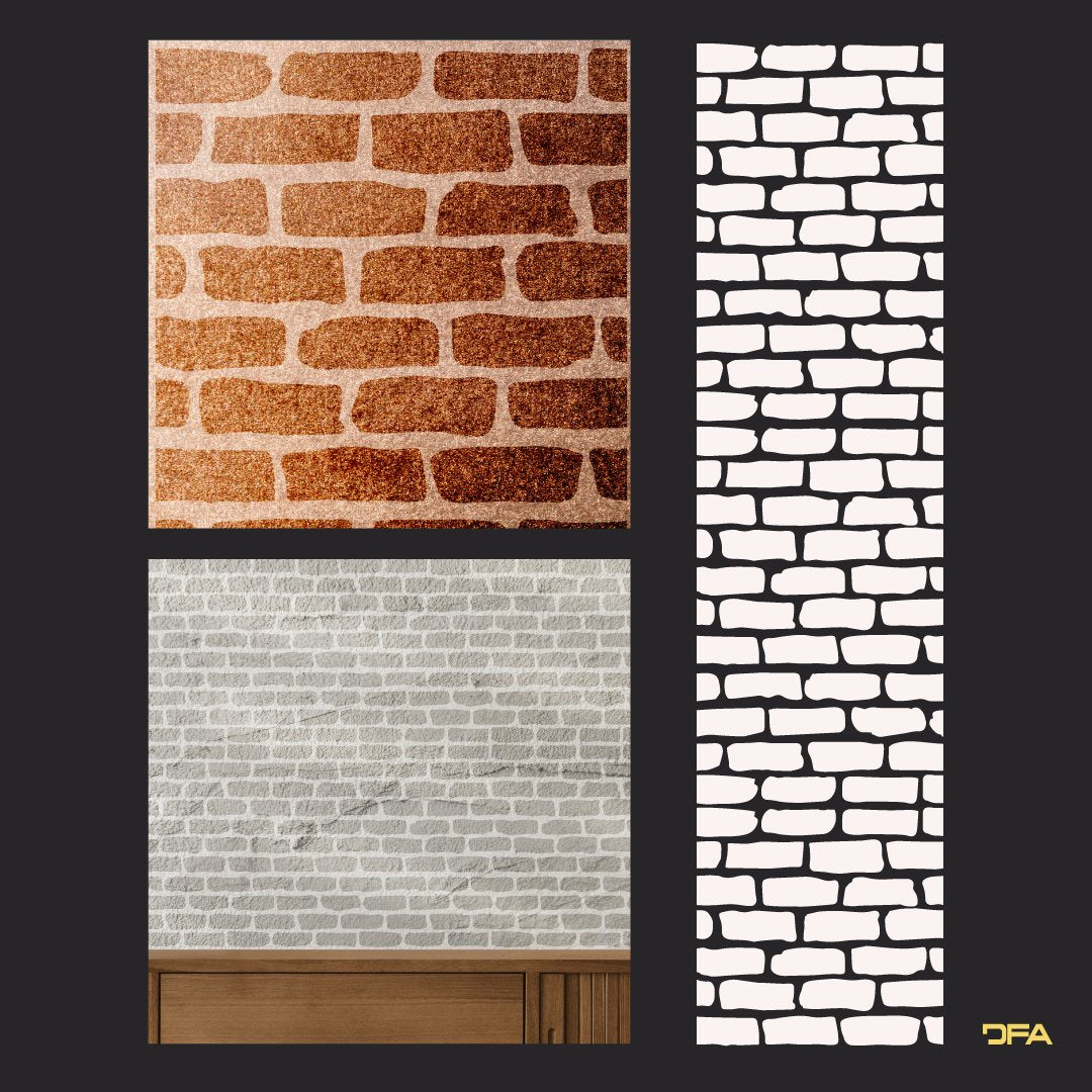 Stencil DFA Facade Brick stencil for plaster and paint 0.3-1mm 49x76 (F00010)