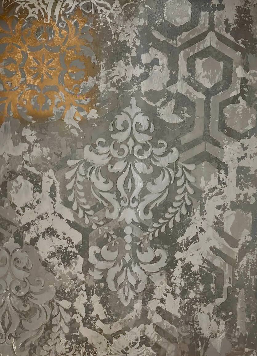 Sophisticated decor: DFA stencil Royal Damascus for unsurpassed walls 0.3-1 mm (D00003)