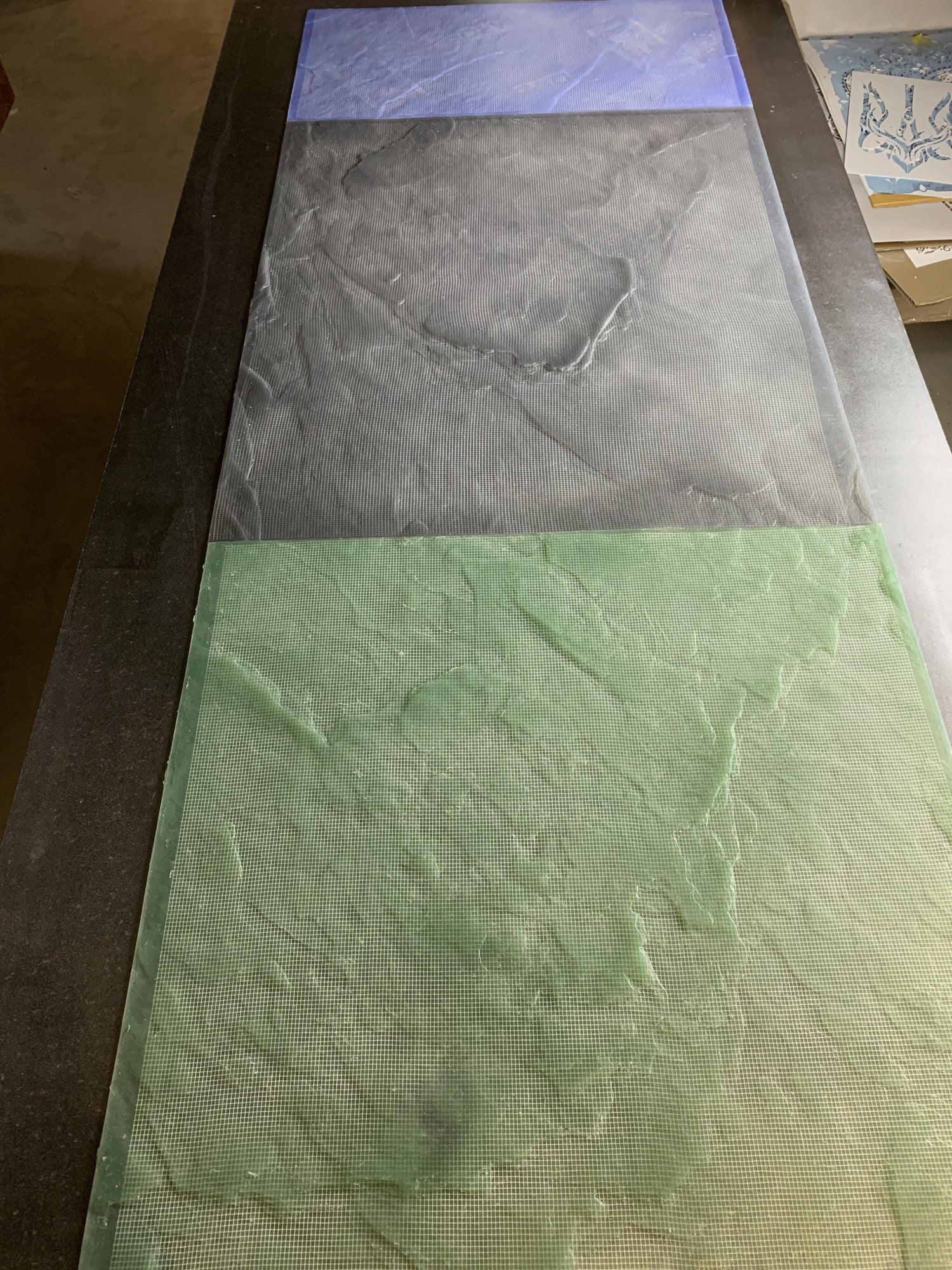 Silicone impression for decoration Stone texture (green) W00005