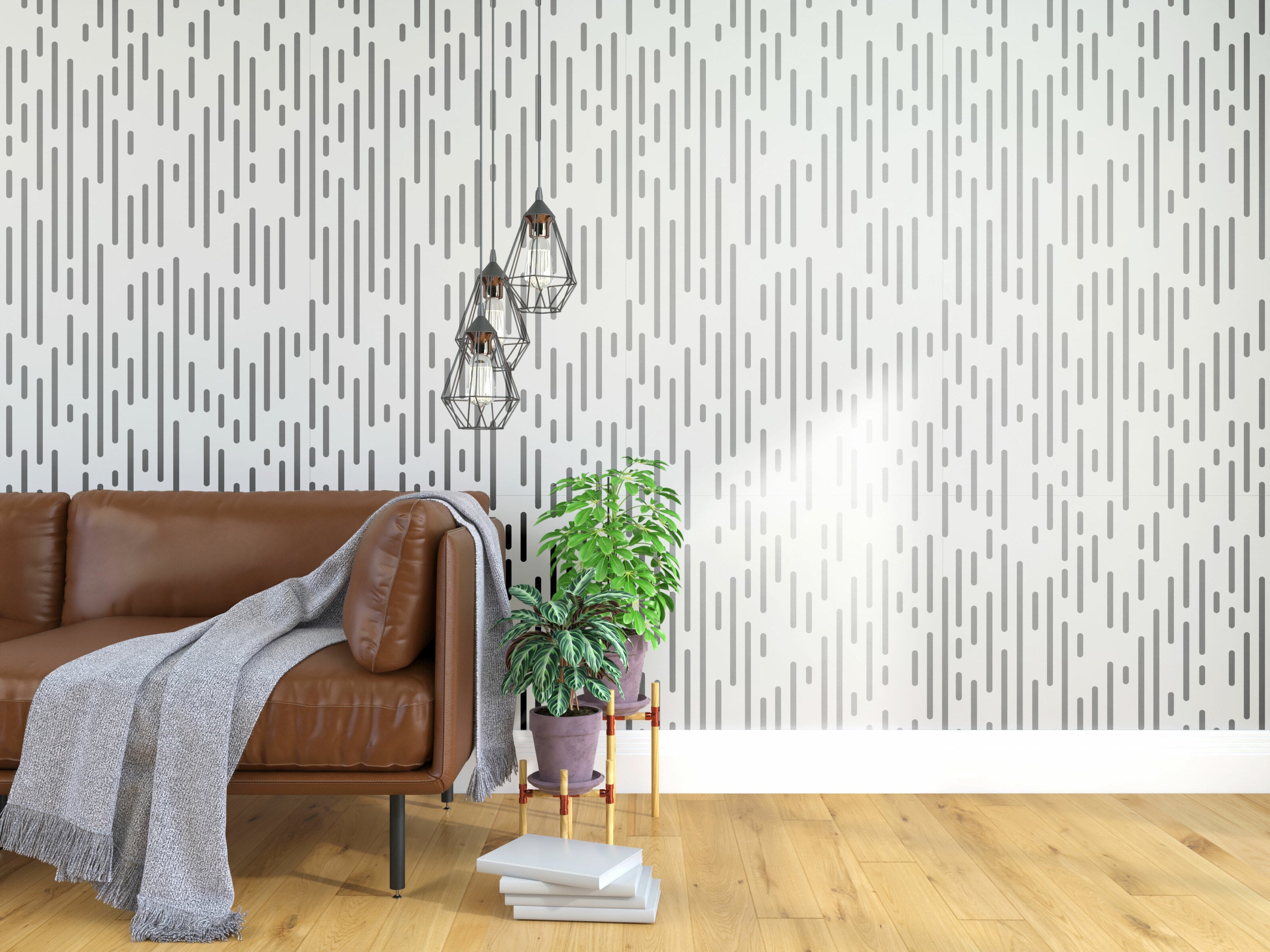 Modern design with stencil DFA Geometry for decorative plaster and paint 0.3-1 mm (G00012)