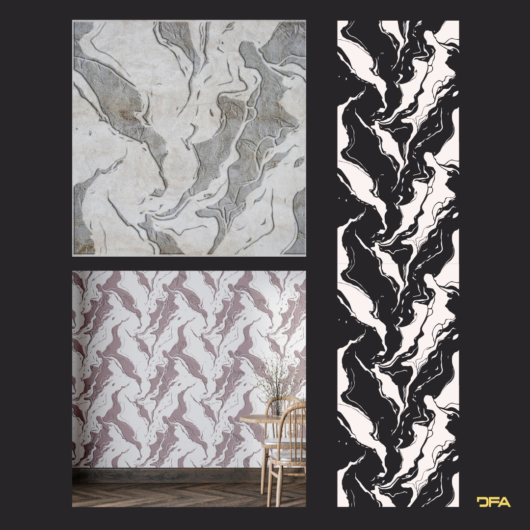 Stencil DFA Marble for plaster and paint 0.3-1mm (X00097)