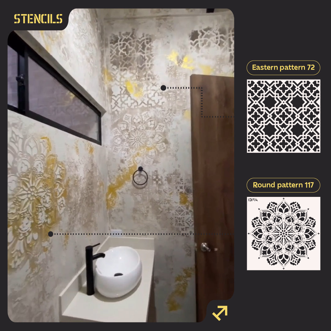 Set of stencils DFA for walls (East 72 + Round 117) for plaster and paint 0.3-1 mm (N00113)