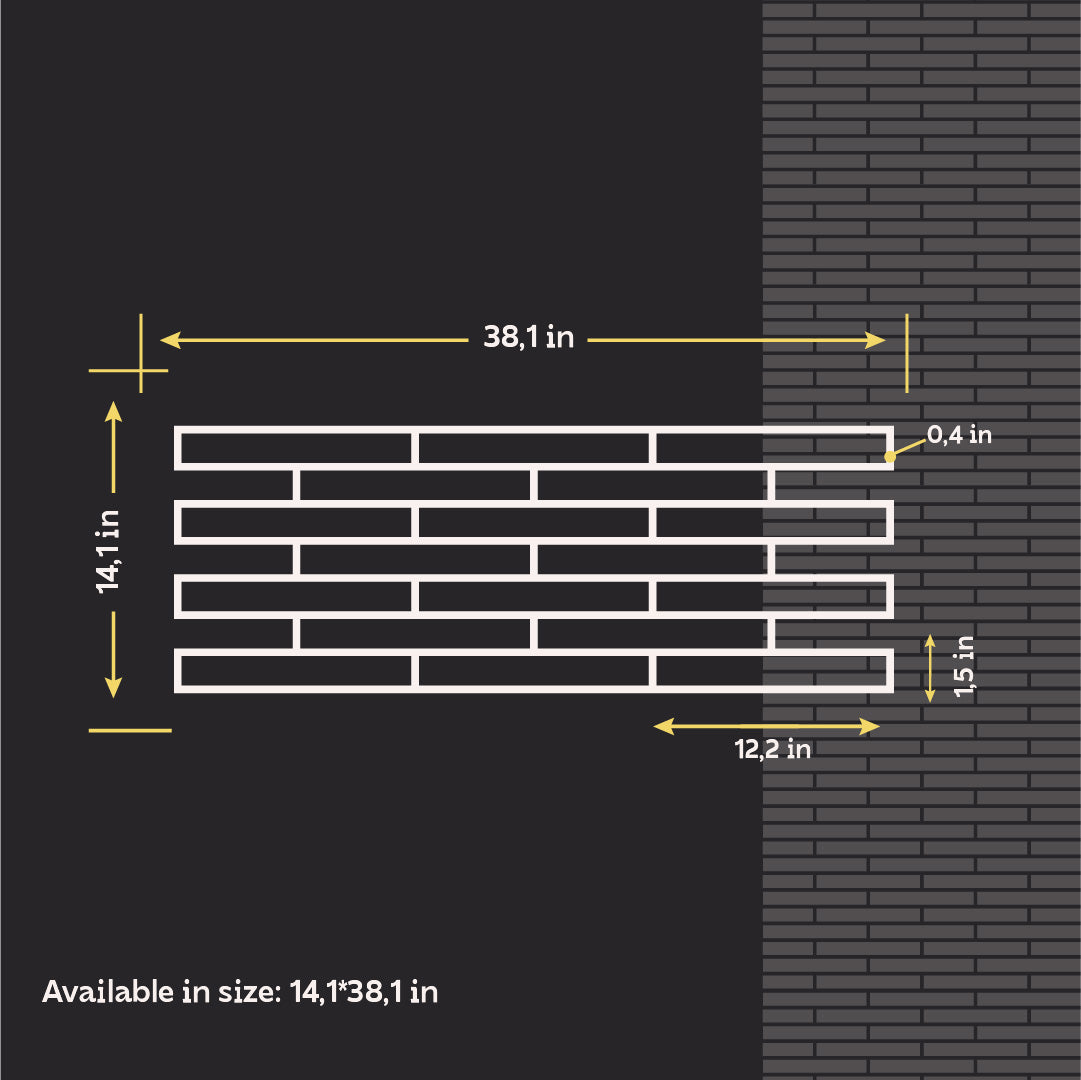 DFA Stencil Facade Bricks reusable for decorative plaster and paint 0.3-1mm 36*97 31x4cm 1 mm (F00008)