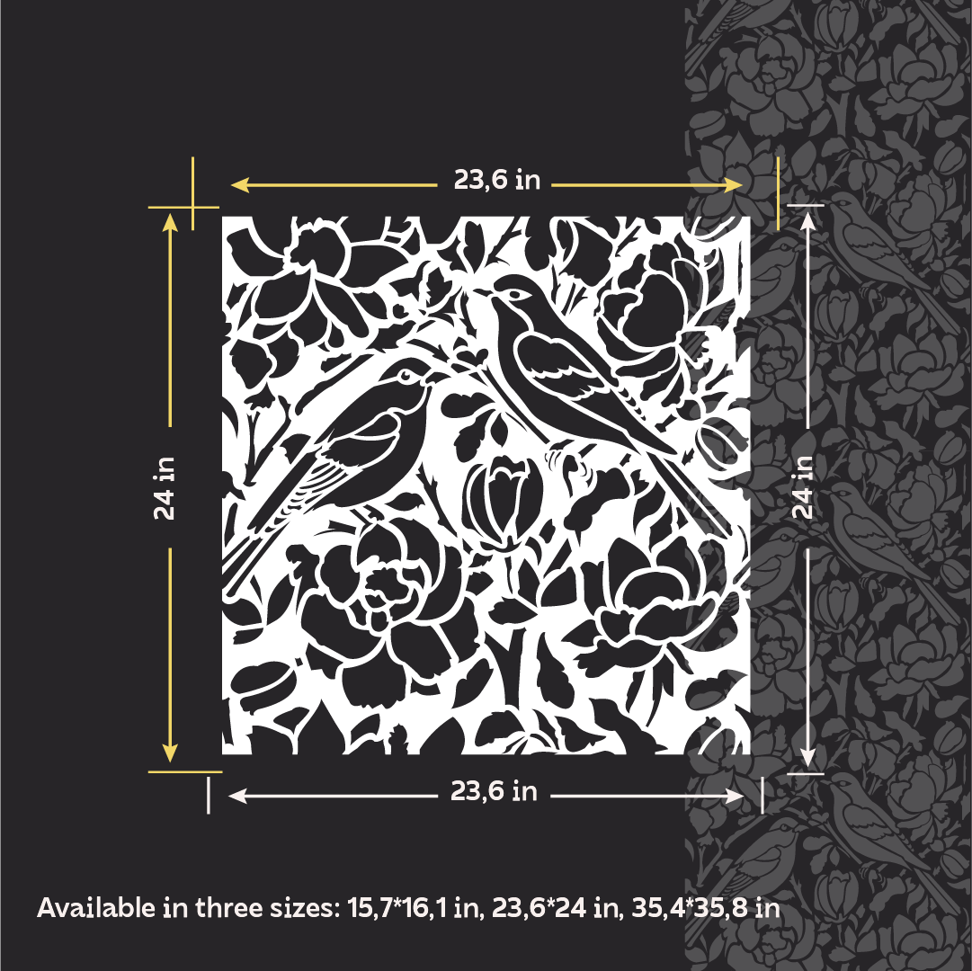 DFA Reusable Stencil "Nature" for Plaster and Paint 0.3–1 mm – William Morris Collection (P00181)