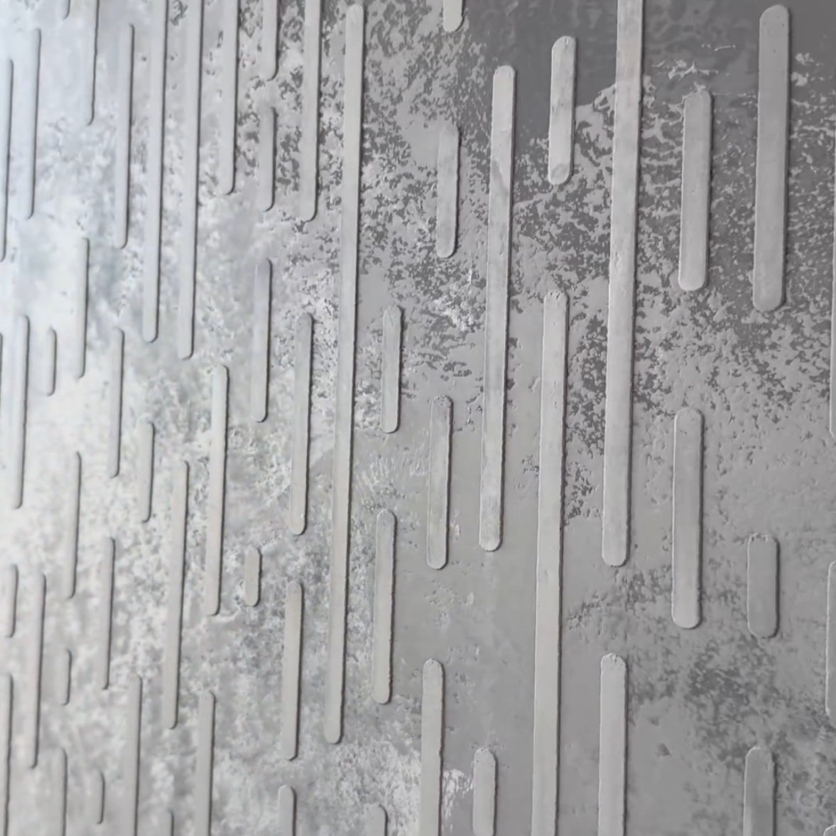 Modern design with stencil DFA Geometry for decorative plaster and paint 0.3-1 mm (G00012)