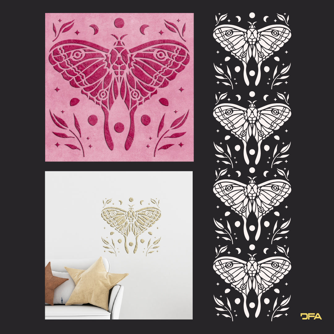Stencil Butterfly DFA animals for walls for plaster and paint 0.3-1mm (J00040)