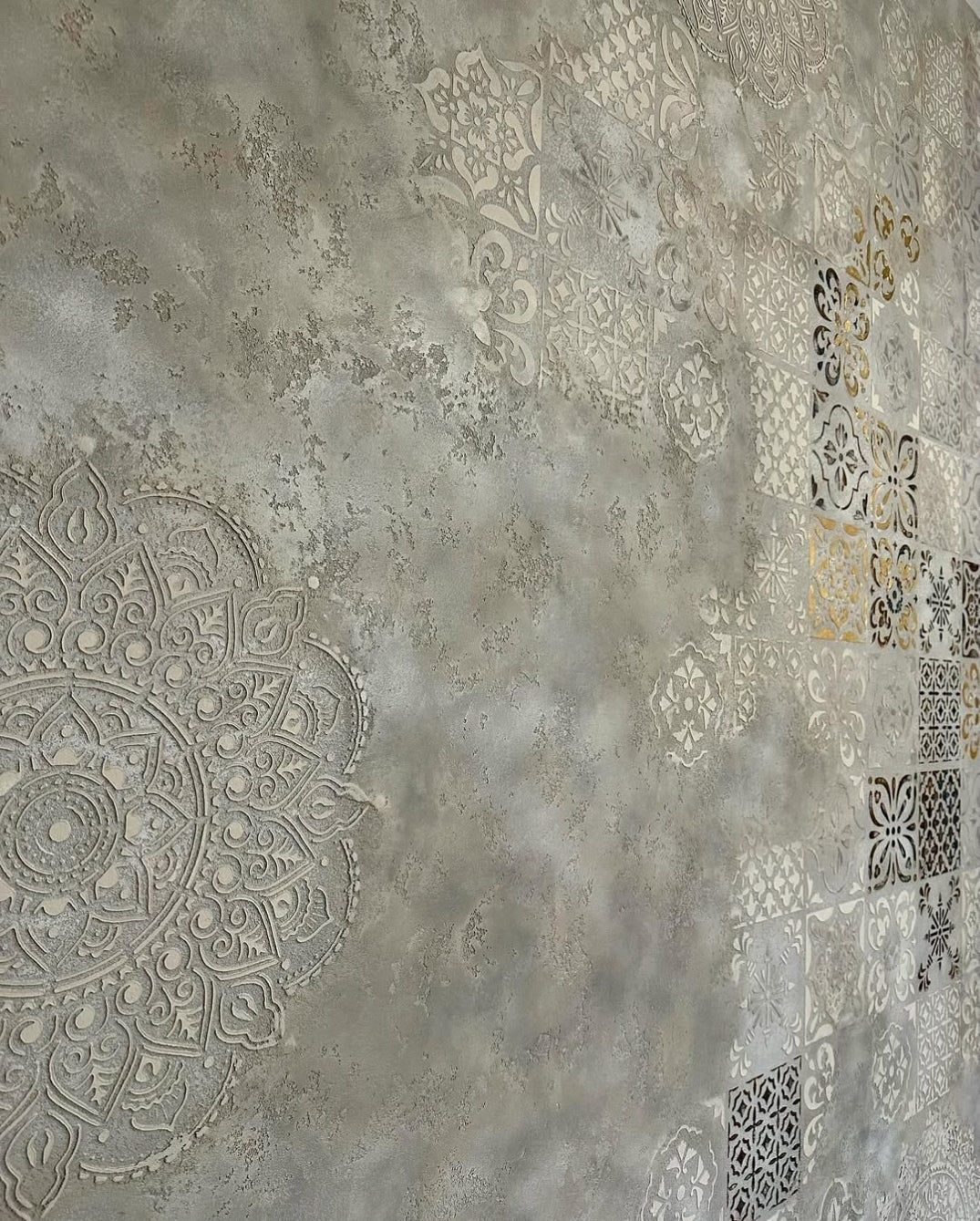 Wall decoration set for plaster and paint 1 DFA stencils (Round pattern 26 + Square pattern 25) 0.3-1 mm (N00001)