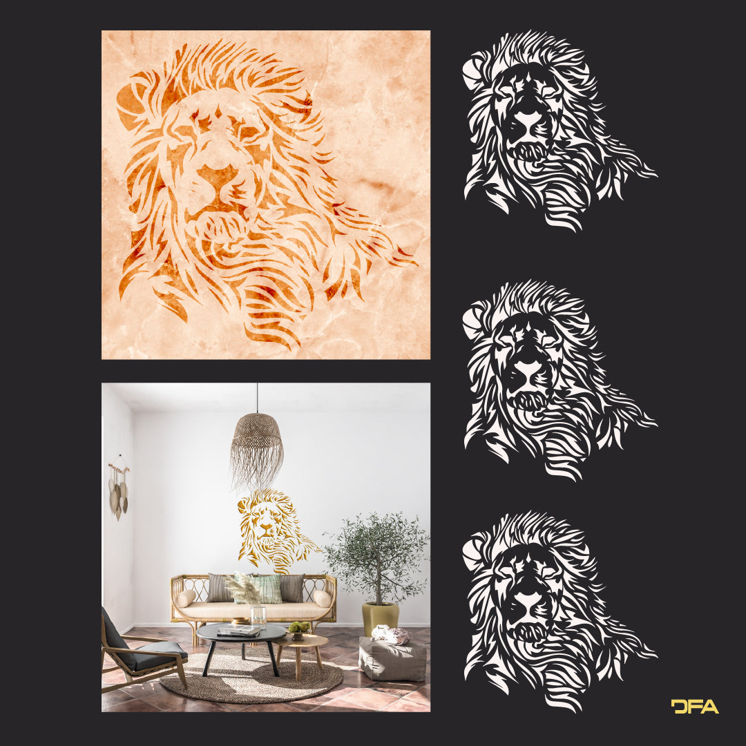 Stencil Lion DFA animals for walls for plaster and paint 0.3-1 mm (J00055)