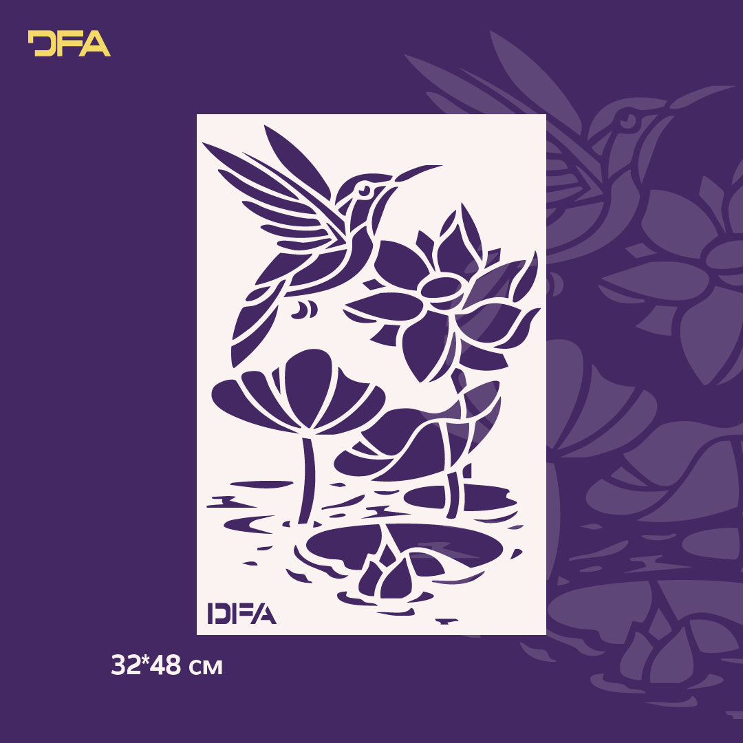 Stencil Bird DFA animals for walls for plaster and paint 0.3-1 mm (J00053)