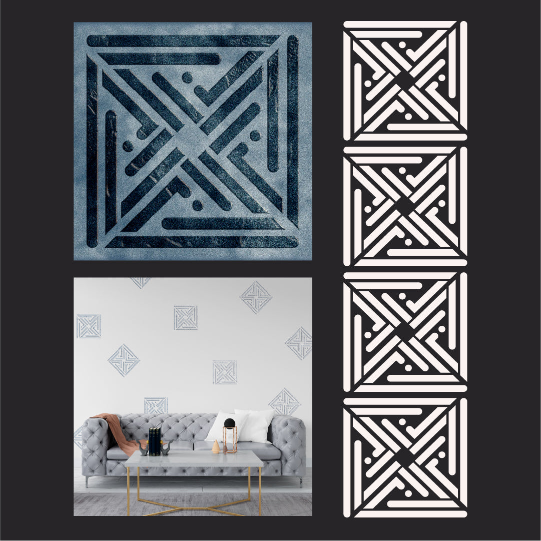 Update your interior with the DFA Square Pattern stencil – easy and effective 0.3-1 mm (K00132)