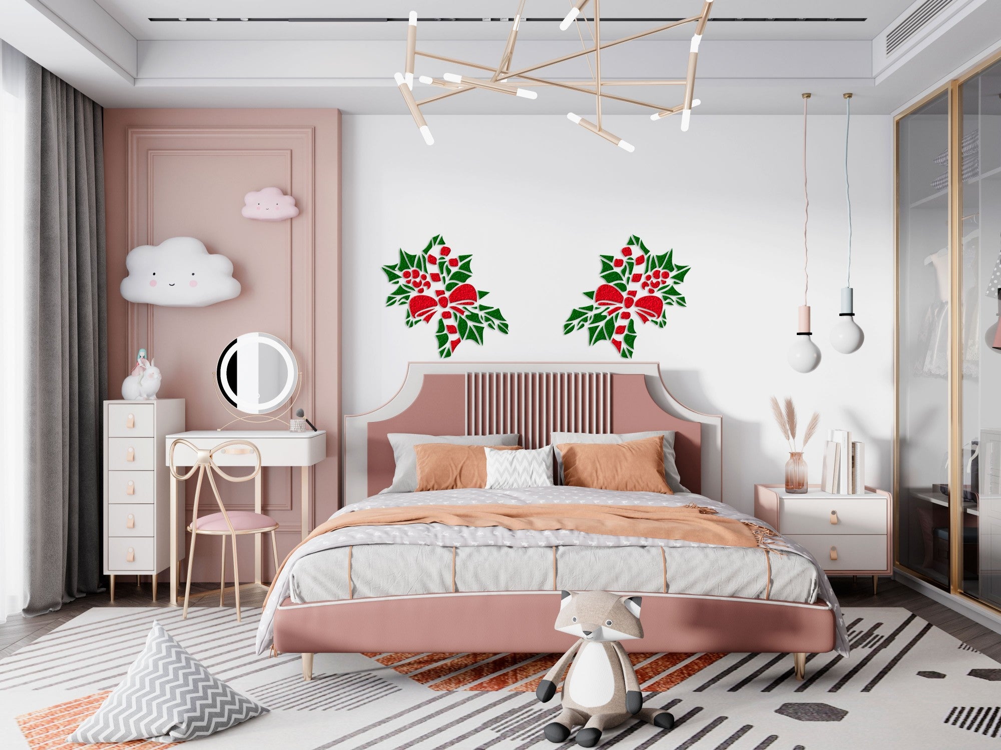 Stencil DFA reusable for plaster and paint 0.3-1mm New Year decoration (E00031)